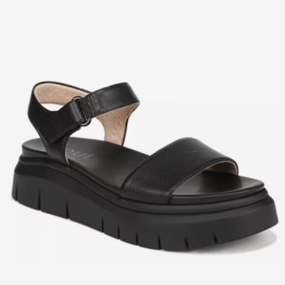 Soul Naturalizer Poppi Wedge Sandal Black Platform Sandals Size 9 - Picture 1 of 11